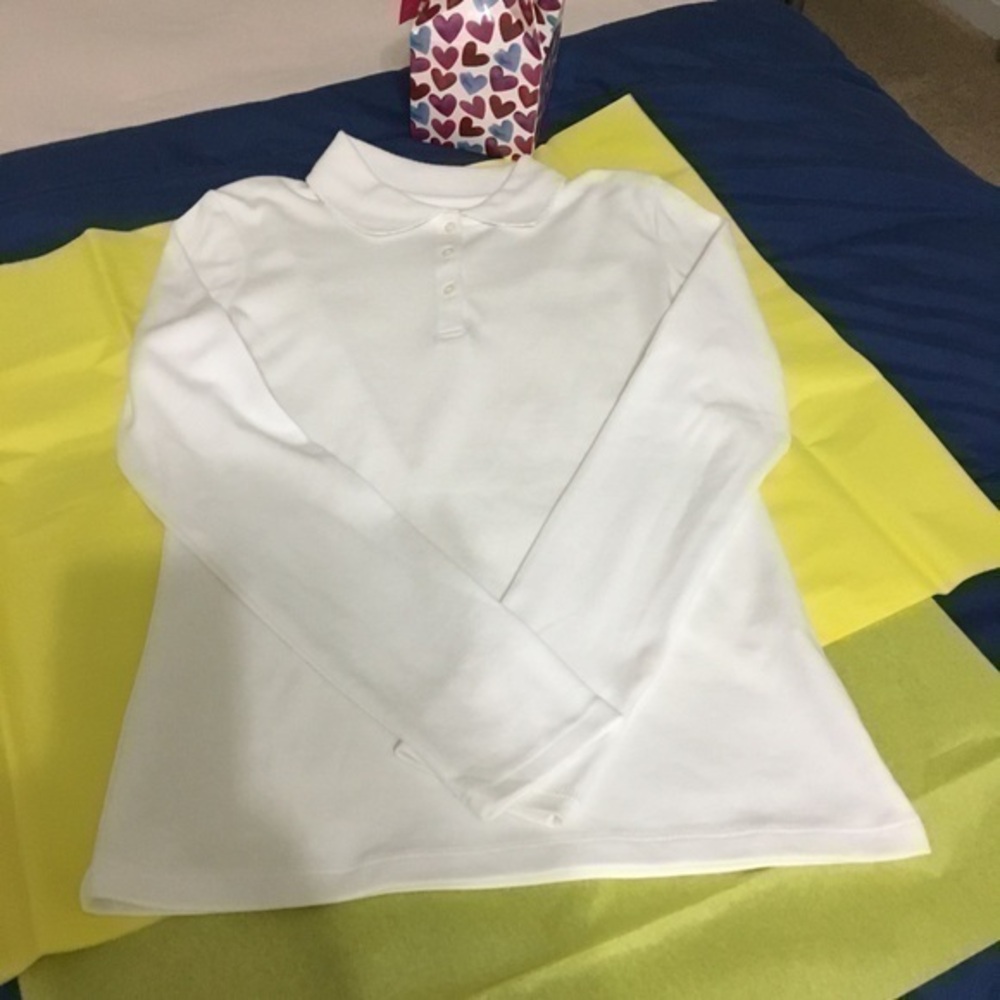 NWOT Girls White Long Sleeved Polo